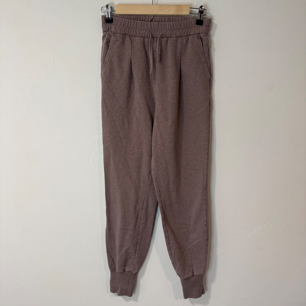 Varley Womens Jogger Pants XS Mauve Pleated Cuffed Sweatpants Athleisure Stretch